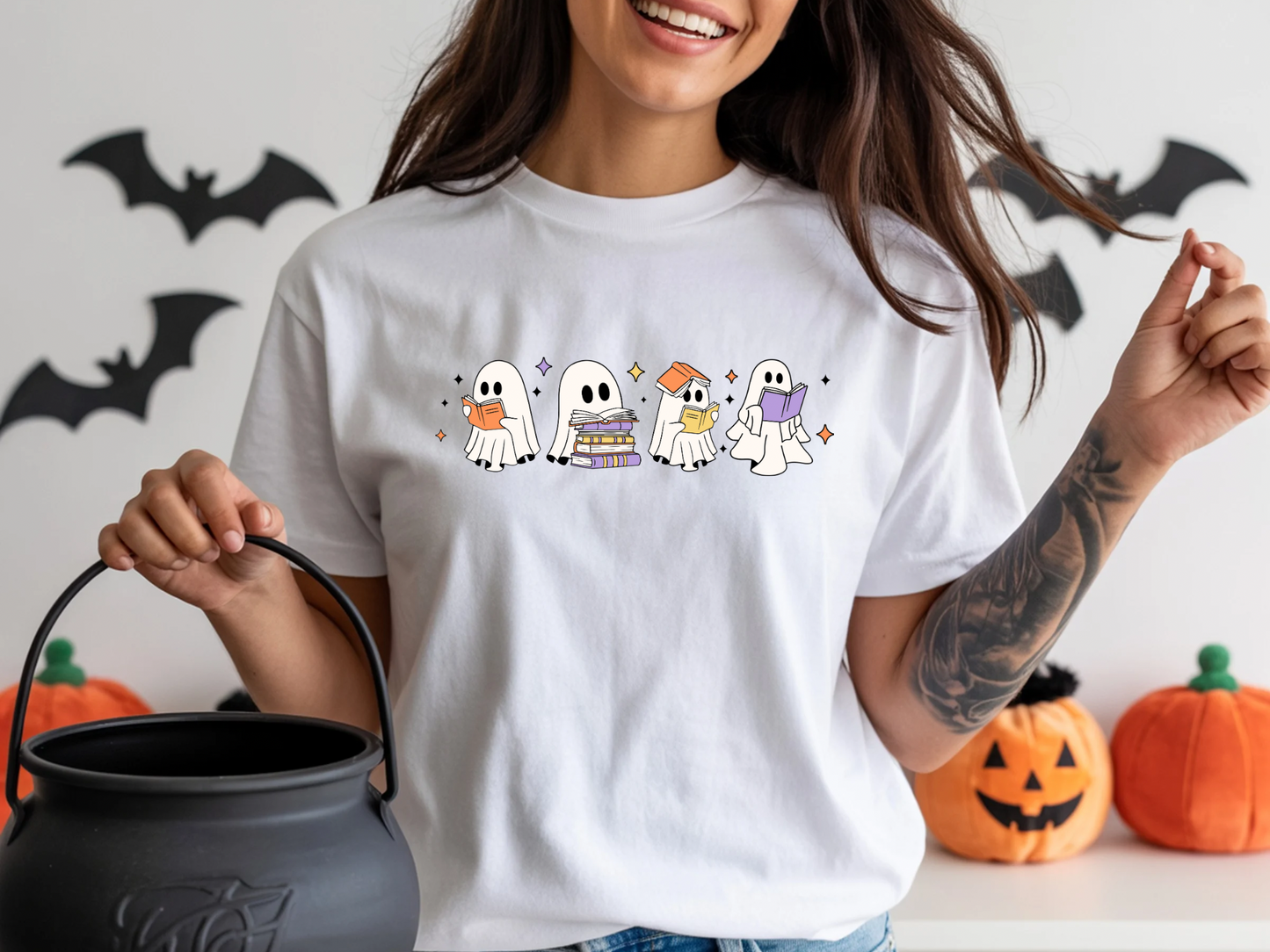 Ghost Reading a Book Tee